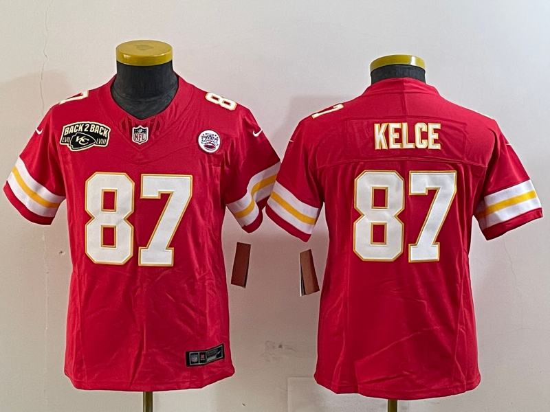 Youth 2025 Kansas City Chiefs 87 Kelce red Nike NFL jersey style 2